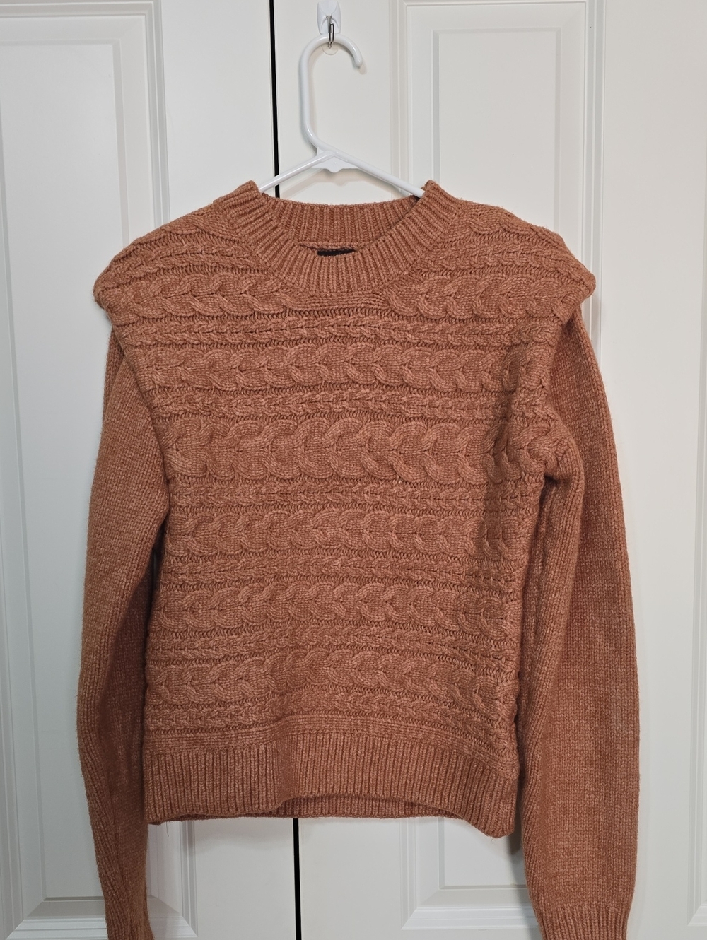 Cozy Cable Knit Sweater - Rust Brown